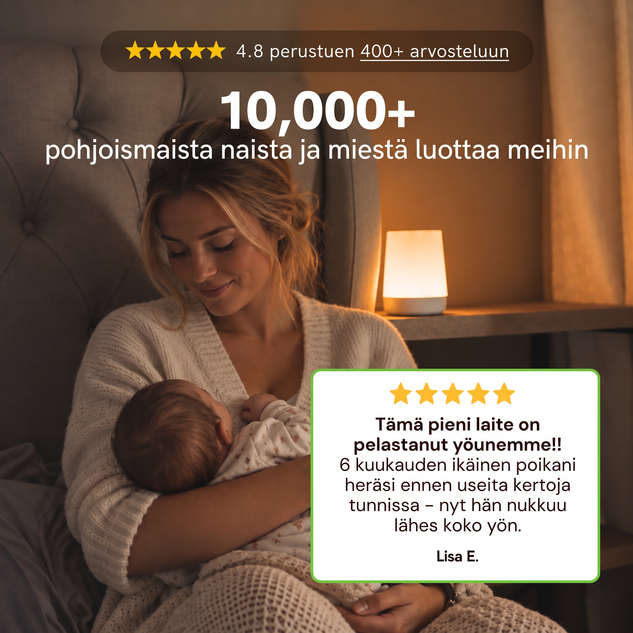 Valoro Imetysvalo kosketushimmennyksellä ja valkoisella kohinalla