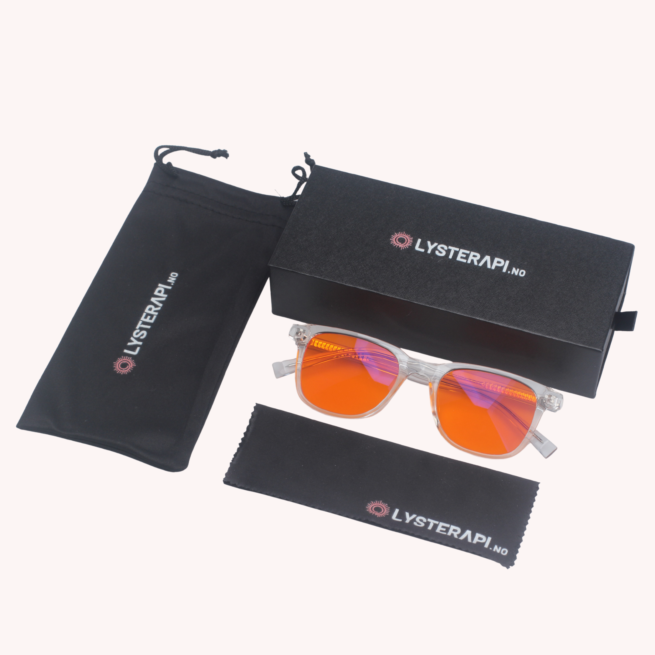 Lysro™ Sinivalolasit paremman unen tueksi – oranssi/kristalli